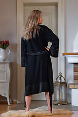 Spodná bielizeň - Župan z organickej bavlny SOFT QUEEN BLACK - 15632051_