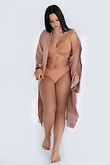 Spodná bielizeň - Župan z organickej bavlny SOFT QUEEN LIGHT BROWN - 15632090_