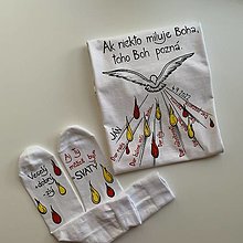 Topy, tričká, tielka - Originalne maľované tričko a ponožky ako pamiatka sviatosti birmovania - 15634858_