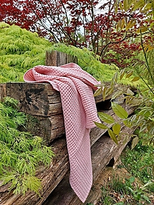 Úžitkový textil - Ľanová osuška Pink - 15633998_