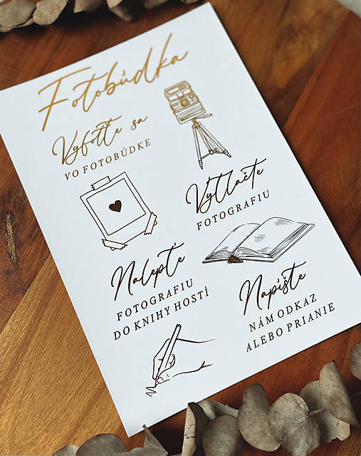 Papiernictvo - Fotobúdka A5 - Kartička ZLATÁ - 15635382_