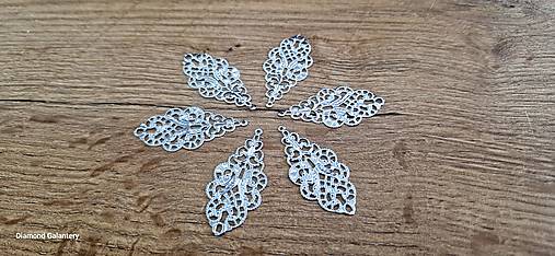 Komponenty - Filigrán - 43 x 20 mm  (Strieborná) - 15636453_