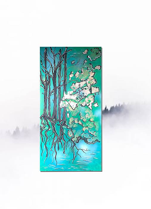 Obrazy - Originálna abstraktná surrealistická maľba podpísaná umelcom - Umelecké akrylové dielo na plátne od - Nikol Labe Art Stu - 15635866_