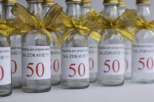 Fľaštičky pre prípad núdze na 50 tku darčeky pre hostí