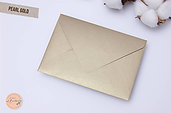 Papiernictvo - Metalická obálka Pearl Gold - 15636058_