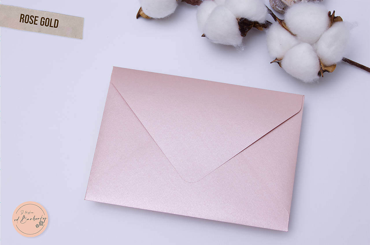 Metalická obálka Rose Gold