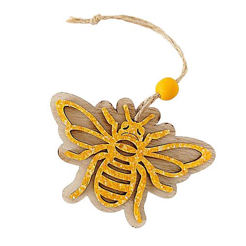 Polotovary - Drevená dekorácia 10 cm - Včielka CNG2019 - 15636362_