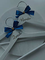 Nábytok - Svadobné vešiaky modré s kamienkom - 15639280_
