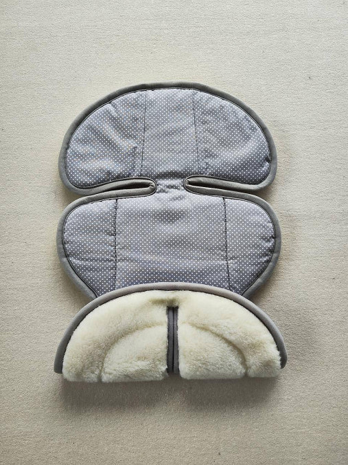 Detský textil - VLNIENKA podložka do autosedačky pre novorodenca Cybex Cloud Z2-i size 100% Merino proti poteniu Bodka šedá  - 15639680_