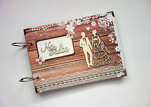 Papiernictvo - Fotoalbum svadobný * svadobný album * kniha hostí A5 - 15638623_