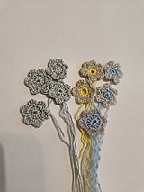 Materiál ručne robený - Malé kvetinky šedoladené - 15638956_