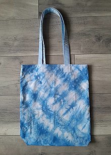 Nákupné tašky - Nákupná taška batikovana modrá - 15640256_