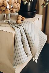Úžitkový textil - Ľanové utierky French stripes - 15638497_