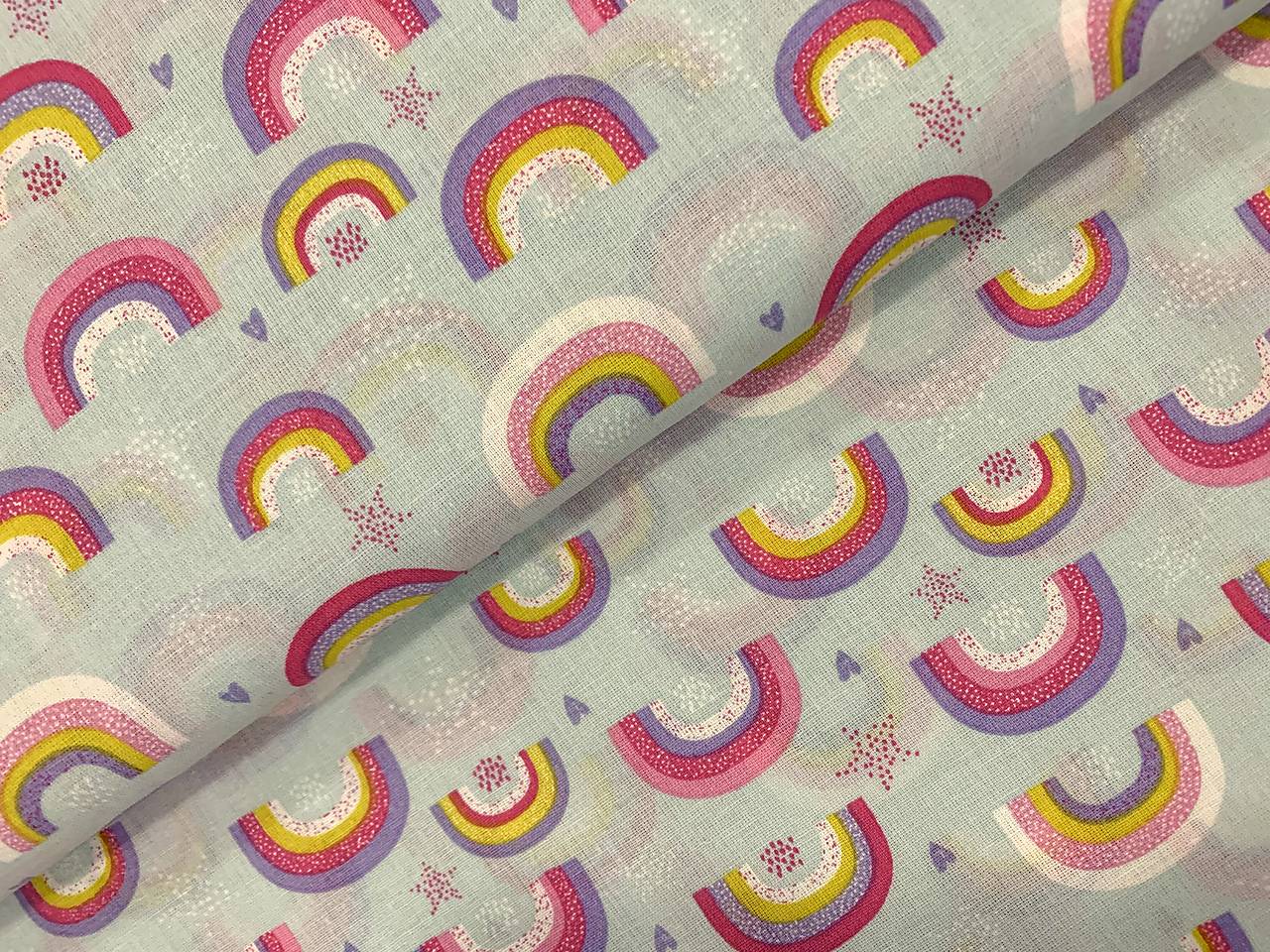 ❤️100% BAVLNA STOF FRANCÚZSKO ❤️PREKRASNA DÚHA❤️