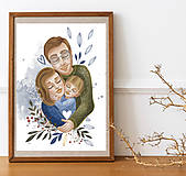 Grafika - Rodinná ilustrácia s vašou podobizňou- grafika pre vás,alebo ako svadobný dar - 15639420_