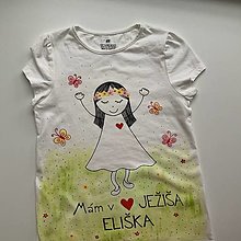 Detské oblečenie - Maľované tričko na pamiatku prvého svätého prijímania (S nápisom “Mám v srdci Ježiša + meno (prípadne aj dátum)) - 15639218_