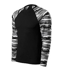 Polotovary - Unisex tričko CAMOUFLAGE LS gray 32 - 15638342_