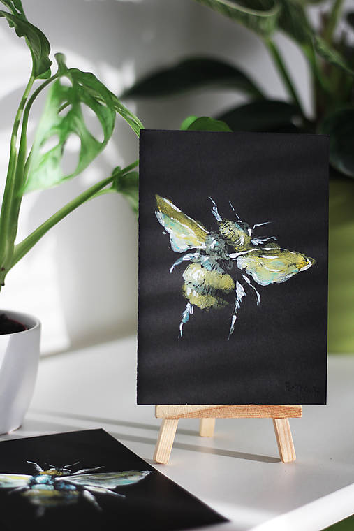 Včielka monotypia/print