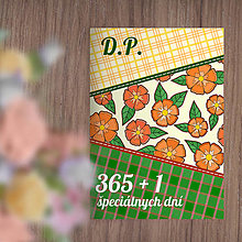 Papiernictvo - 365+1 špeciálnych dní - univerzálny diár Romantic fabric (flowers with leaves) (oranžády) - 15640286_