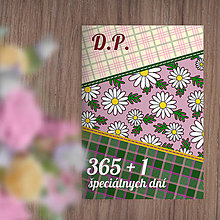 Papiernictvo - 365+1 špeciálnych dní - univerzálny diár Romantic fabric (flowers with leaves) (sedmikrásky) - 15640287_