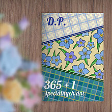 Papiernictvo - 365+1 špeciálnych dní - univerzálny diár Romantic fabric (flowers with leaves) (nezábudky) - 15640288_