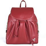 Batohy - Luxusný kožený ruksak z pravej hovädzej kože v bordovej farbe - 15642018_