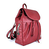 Batohy - Luxusný kožený ruksak z pravej hovädzej kože v bordovej farbe - 15642020_