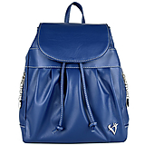 Batohy - Luxusný kožený ruksak z pravej hovädzej kože v modrej farbe - 15642026_