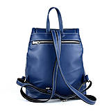 Batohy - Luxusný kožený ruksak z pravej hovädzej kože v modrej farbe - 15642027_