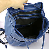 Batohy - Luxusný kožený ruksak z pravej hovädzej kože v modrej farbe - 15642028_