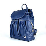 Batohy - Luxusný kožený ruksak z pravej hovädzej kože v modrej farbe - 15642030_