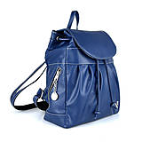 Batohy - Luxusný kožený ruksak z pravej hovädzej kože v modrej farbe - 15642031_