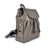 Batohy - Luxusný kožený ruksak z pravej hovädzej kože v khaki farbe - 15642036_