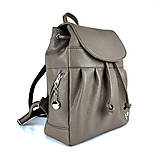 Batohy - Luxusný kožený ruksak z pravej hovädzej kože v khaki farbe - 15642041_