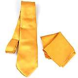 Pánske doplnky - SET Hodvábna kravata + vreckovka v medenej farbe, ručná výroba - 15642118_