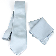 Pánske doplnky - SET Hodvábna kravata + vreckovka vo svetlo tyrkysovej farbe, ručná výroba - 15642241_