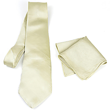 Pánske doplnky - SET Hodvábna kravata + vreckovka v zeleno zlatej farbe, ručná výroba - 15642245_