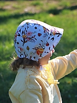 Detské čiapky - Letný čepiec „ Dahlia “ prémiová bavlna biela - 15644658_