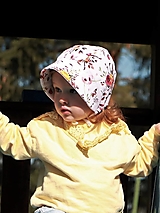 Detské čiapky - Letný čepiec „ Dahlia “ prémiová bavlna biela - 15644659_