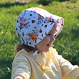 Detské čiapky - Letný čepiec „ Dahlia “ prémiová bavlna biela - 15644681_