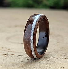 Prstene - Unisex prsteň z dreva ovangkolu a magnezitu - 15645108_