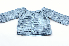 Detské oblečenie - Modrý svetrík MERINO/BAVLNA - 15644814_