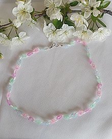 Iné šperky - Jarná kolekcia (pastelový kvetinkový náhrdelník) - 15644842_