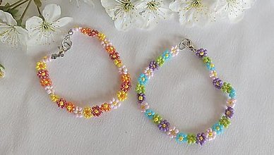 Iné šperky - Jarná kolekcia (kvetinkový náramok (teplé farby)) - 15644858_