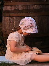 Detské čiapky - Letný detský ľanový čepiec vláčik - 15646063_