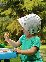 Detské čiapky - Letný detský ľanový čepiec vláčik - 15646064_