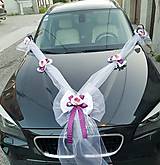 Svadobné pierka - výzdoba na auto staroružová aj s mašľami na kľučky - 15645915_
