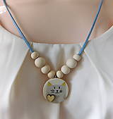 Náhrdelníky - drevený náhrdelník mačka - 15646293_