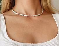 Náhrdelníky - Pastelový náhrdelník z perlete a jaspisu (gold filled) - 15647465_