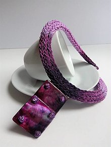 Náhrdelníky - Textilný náhrdelník fialový - "Čučoriedkový" - 15647589_